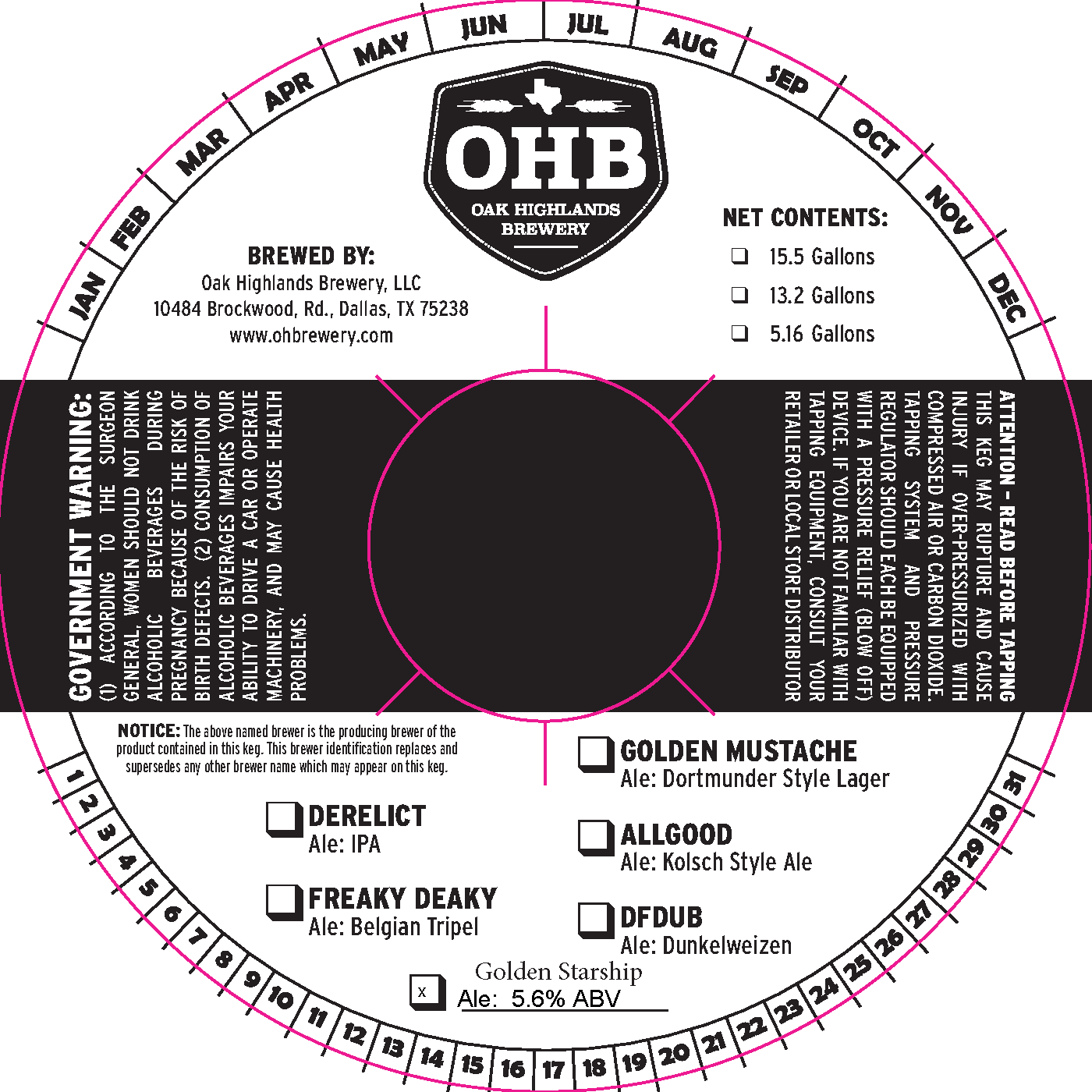 TABC label artwork for Golden Starship
