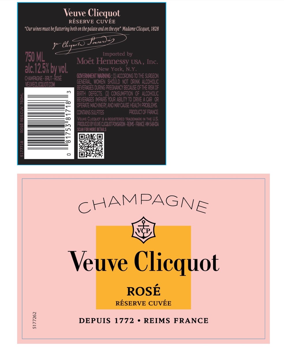 TABC label artwork for Veuve Clicquot Reserve Cuvee Rose 12 750ml - 1101689
