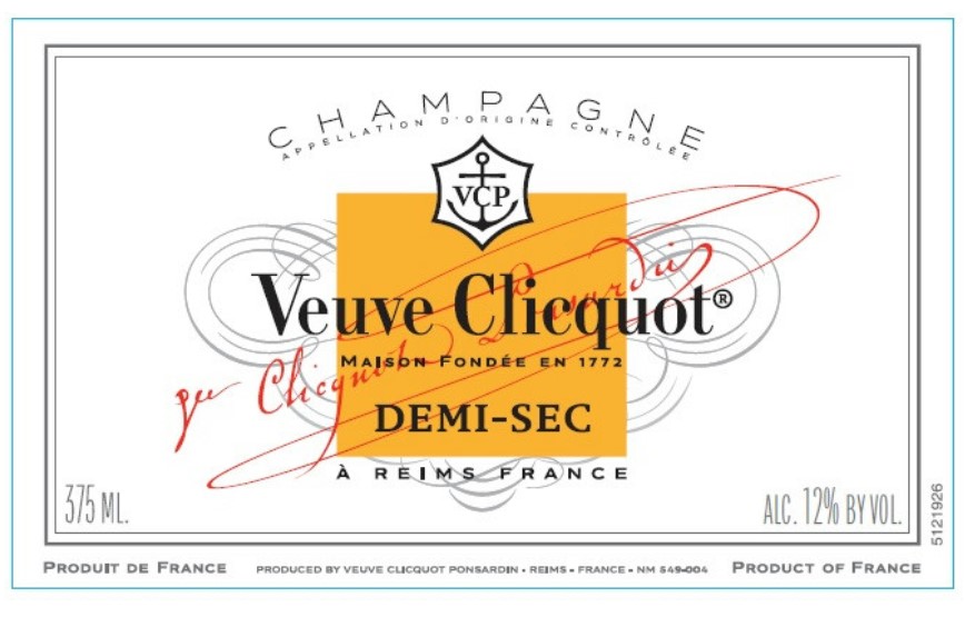 TABC label artwork for Veuve Clicquot Demi Sec 24 375ml - 1037107