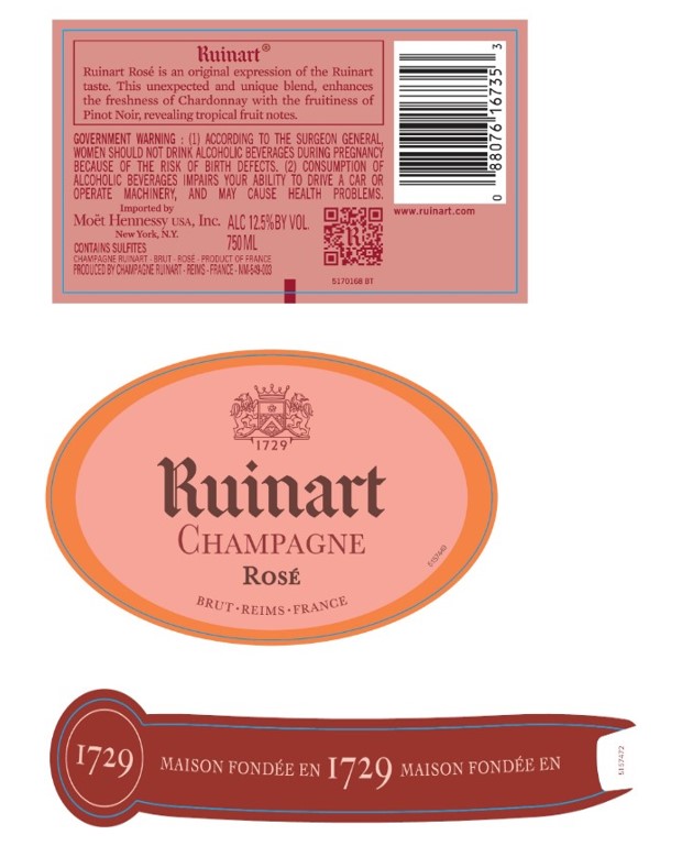TABC label artwork for Ruinart Rosé 6 750ml GB Second Skin - 1089861