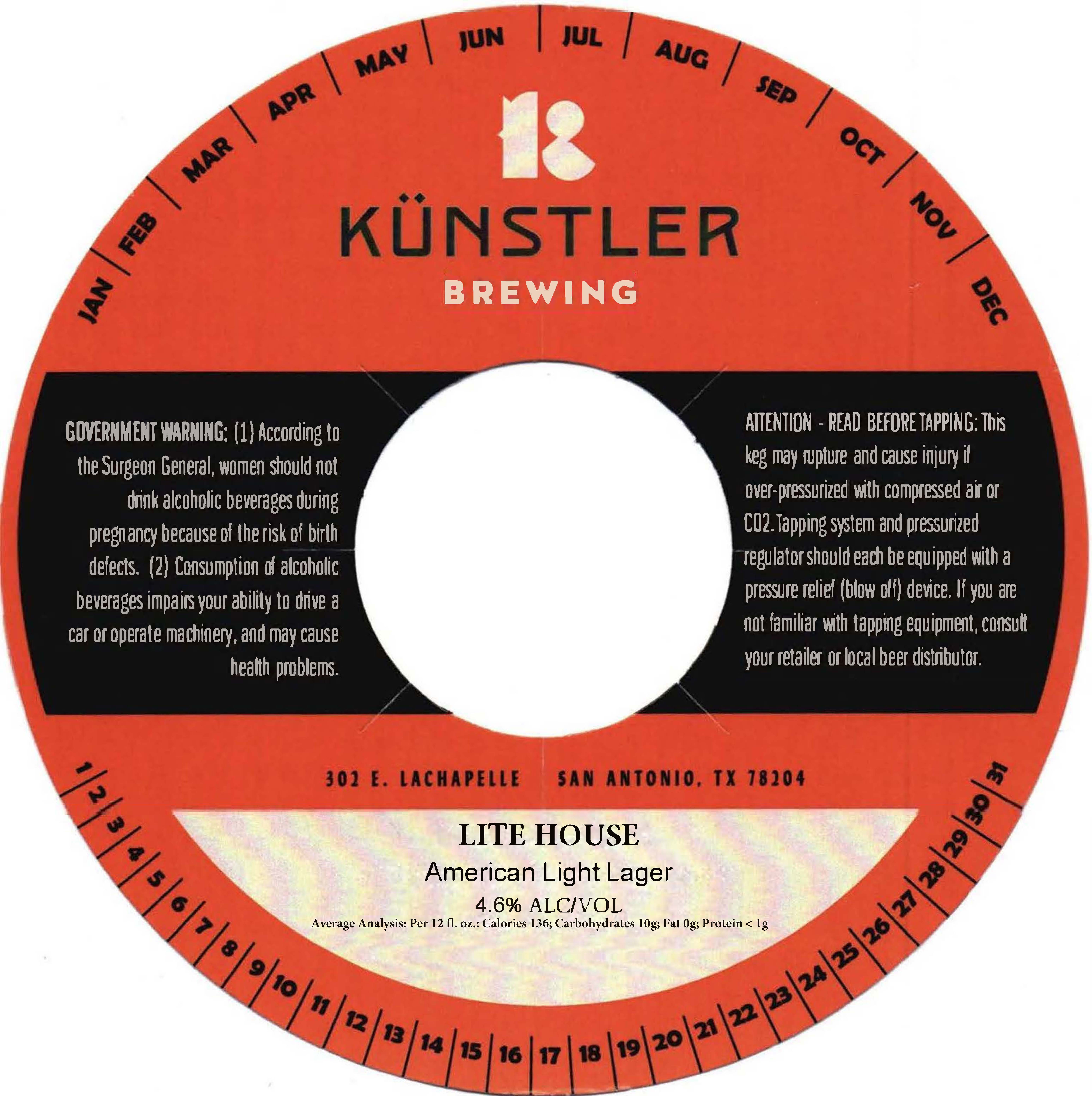 TABC label artwork for Lite House