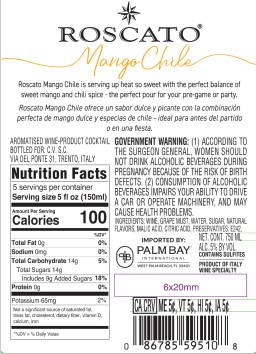 TABC label artwork for ROSCATO MANGO CHILE