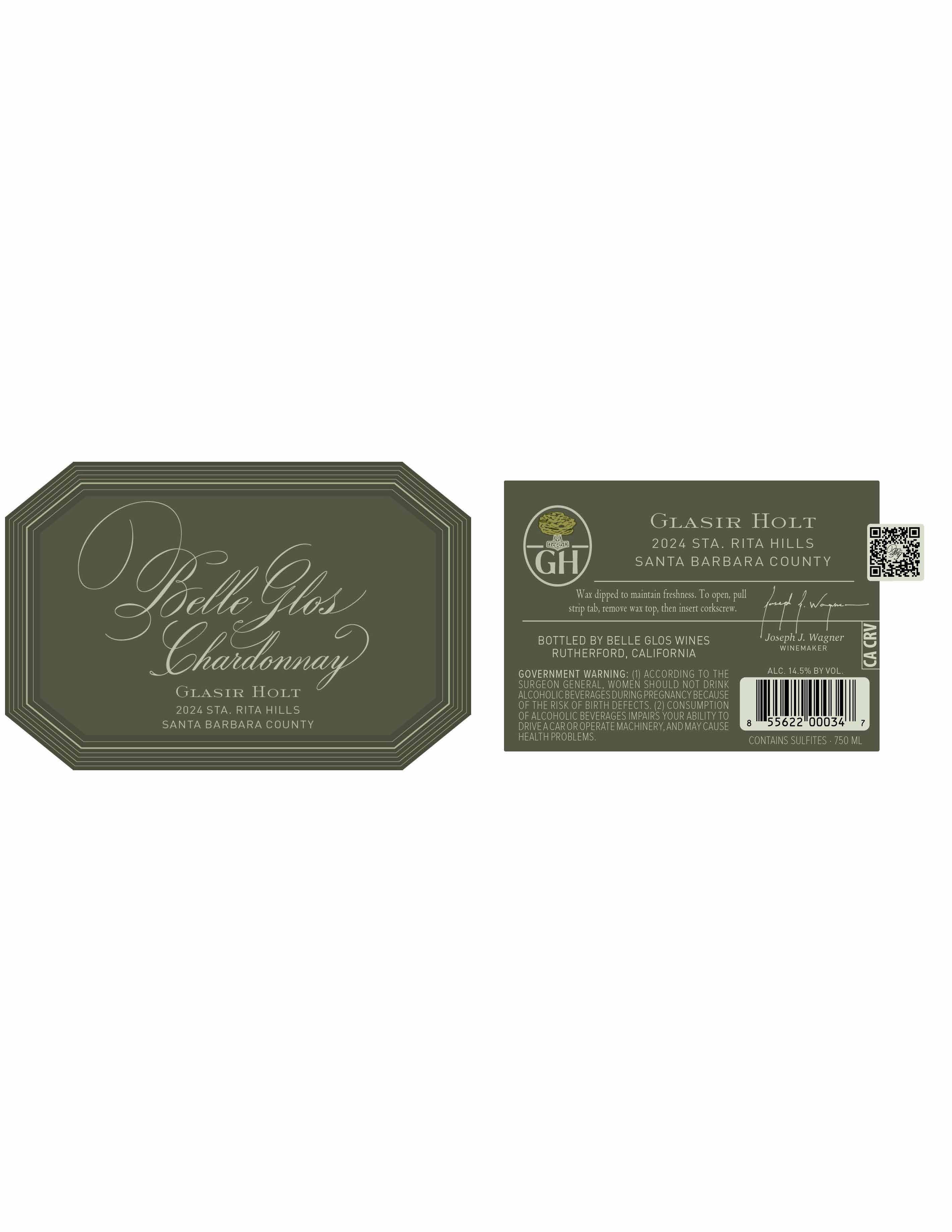 TABC label artwork for Belle Glos Glasir Holt Chardonnay