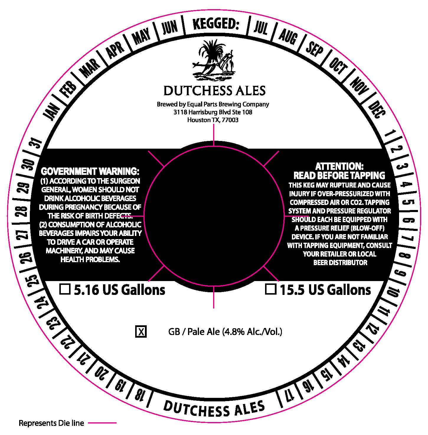 TABC label artwork for Dutchess Ales GB