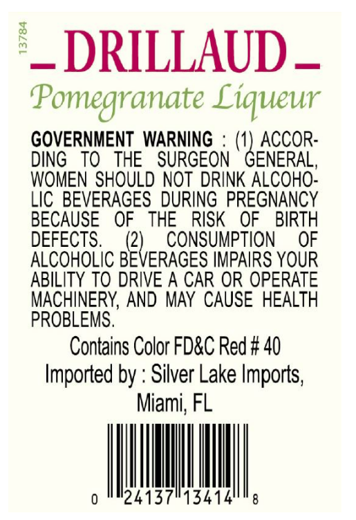 TABC label artwork for Drillaud Pomegranate Liqueur