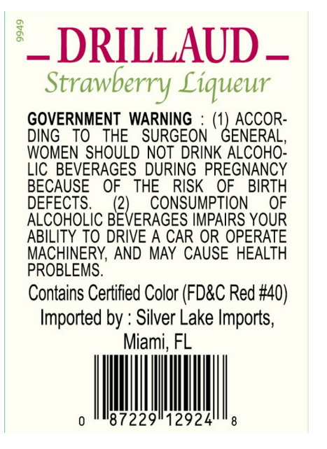 TABC label artwork for Drillaud Strawberry Liqueur