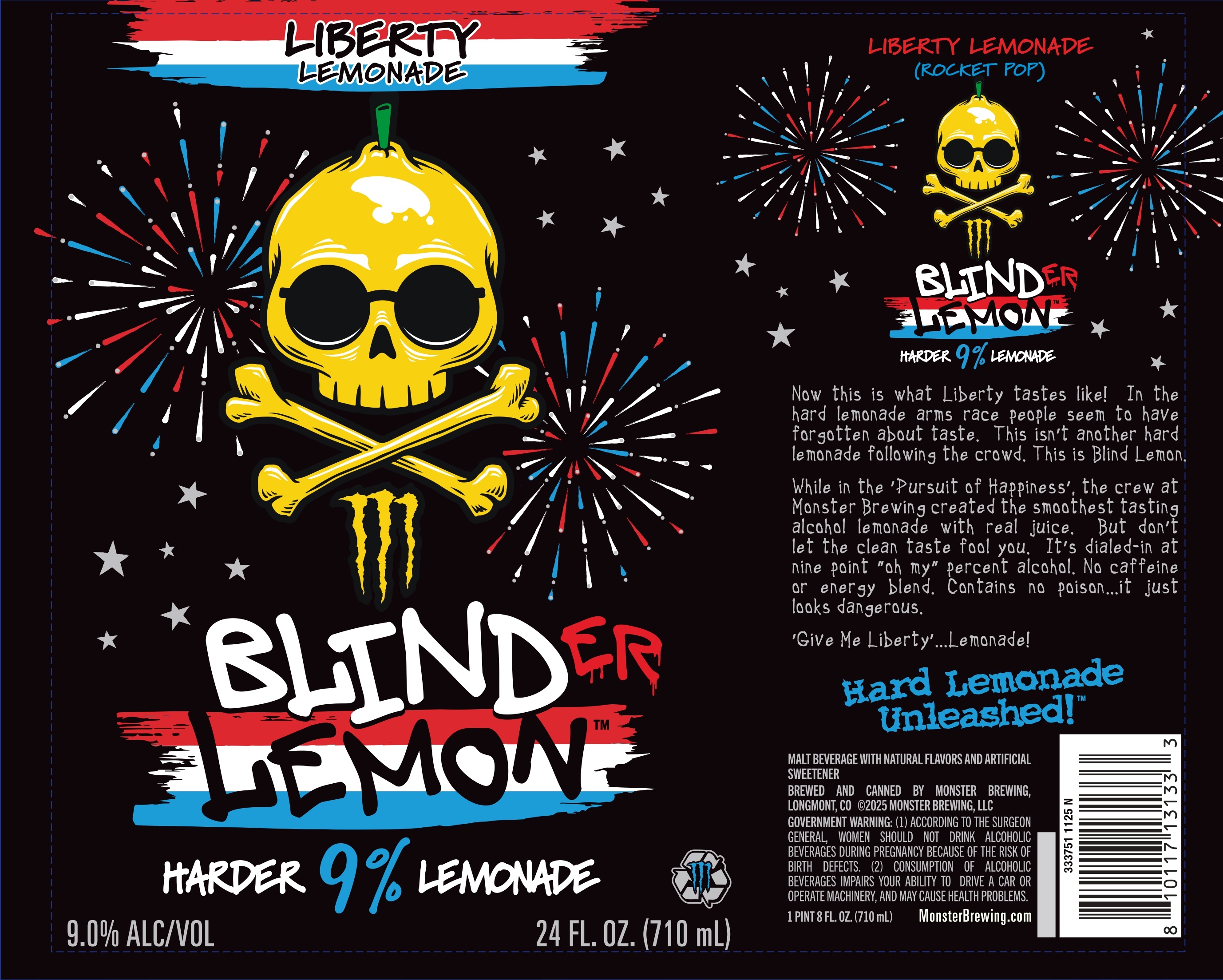 TABC label artwork for BlindER Lemon Liberty Lemonade