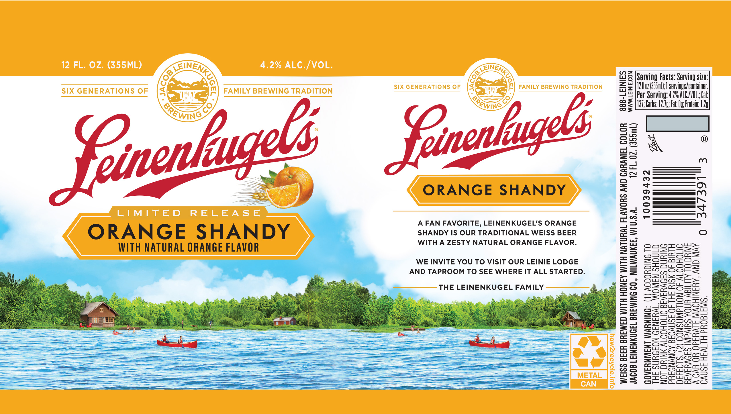 TABC label artwork for Leinenkugel's Orange Shandy