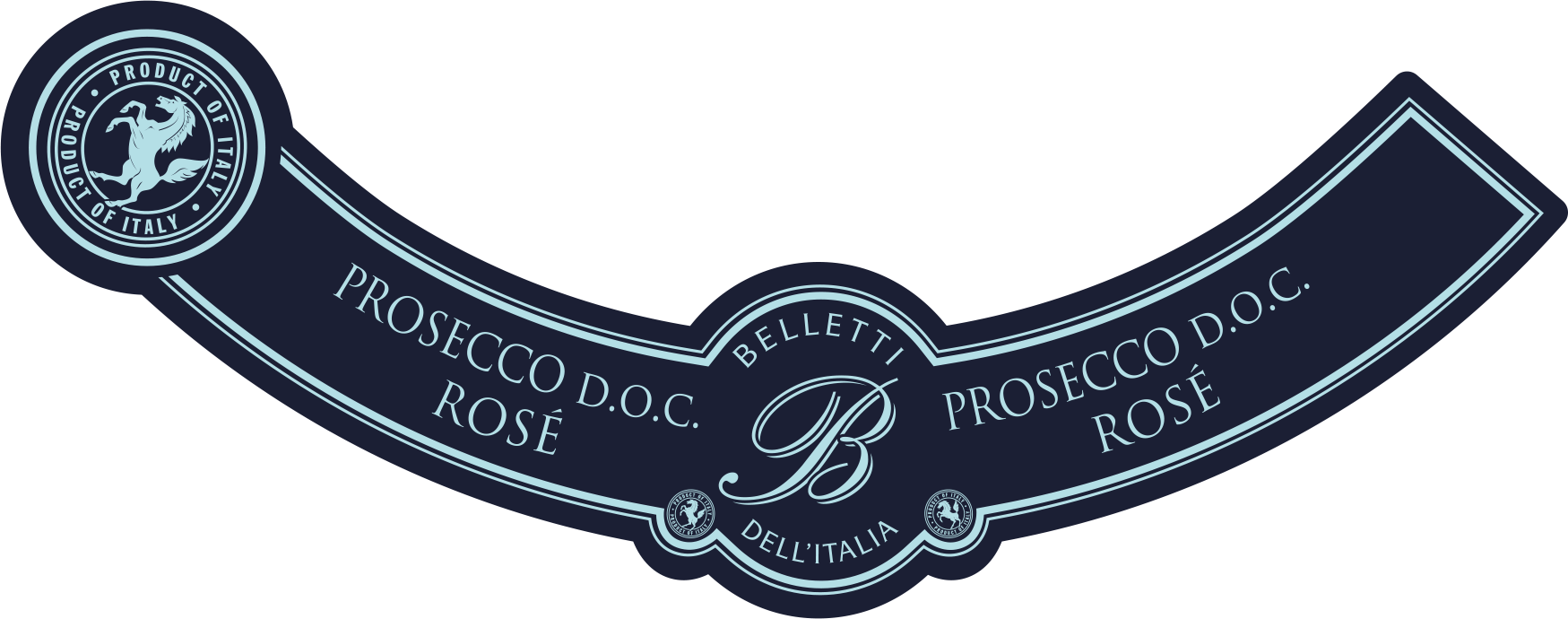TABC label artwork for Belletti Prosecco Rose