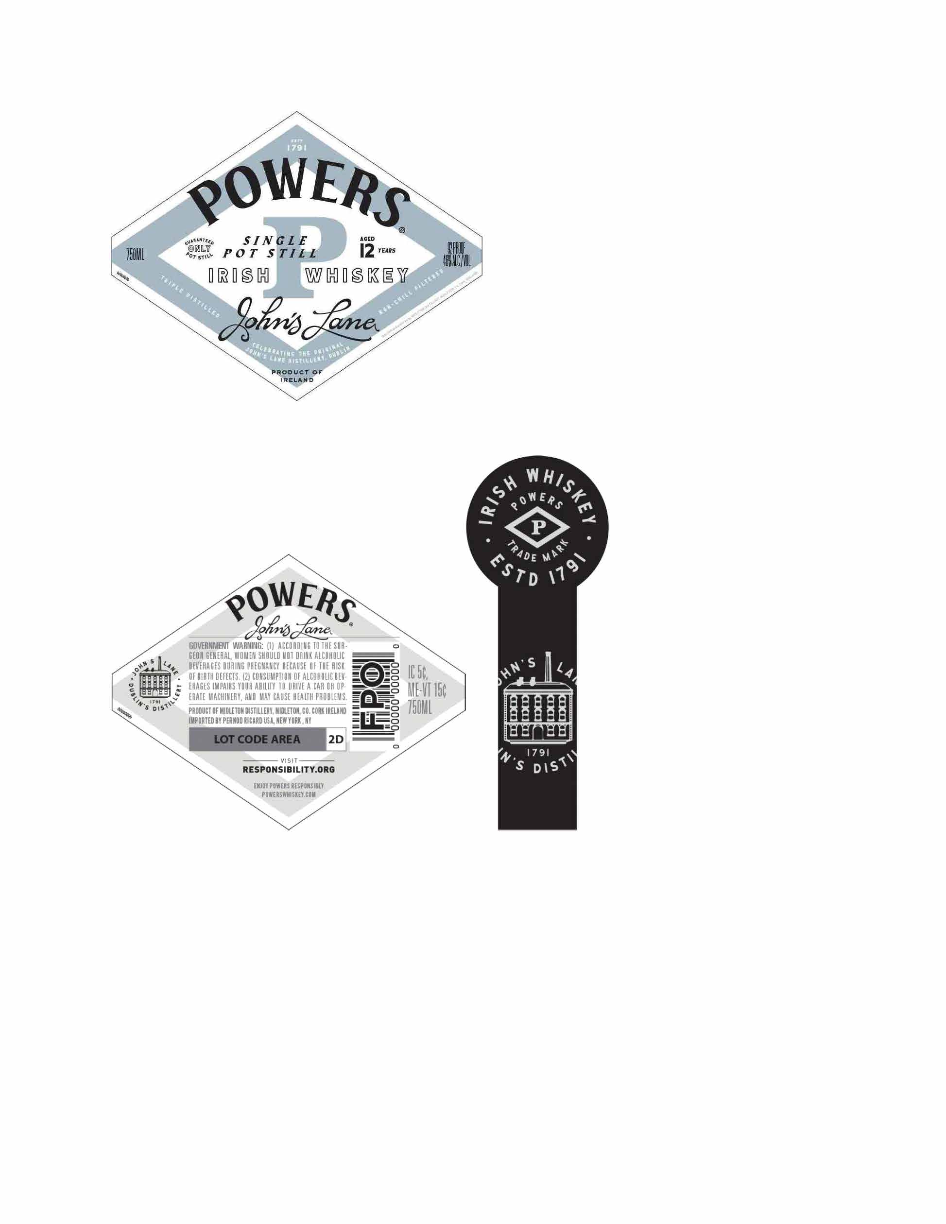 TABC label artwork for Powers John's Lane