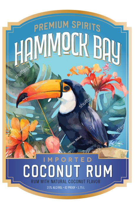 TABC label artwork for Hammock Bay Coconut Rum