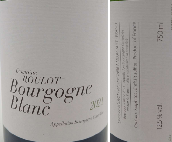 TABC label artwork for DOMAINE ROULOT BOURGOGNE