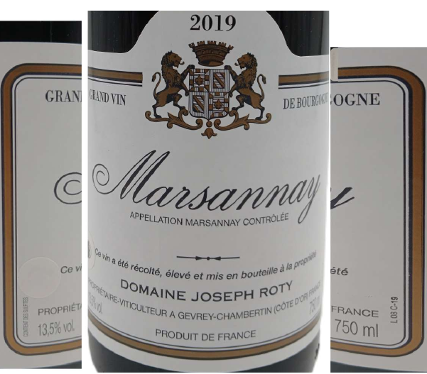 TABC label artwork for JOSEPH ROTY CUVEE DE CLOS DU JEU