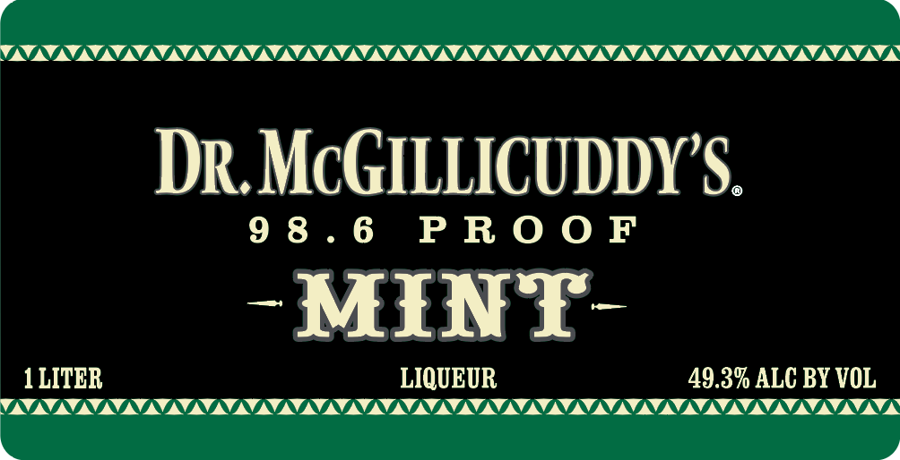 TABC label artwork for Dr. McGillicuddy's Mint Liqueuer 98.6 Proof