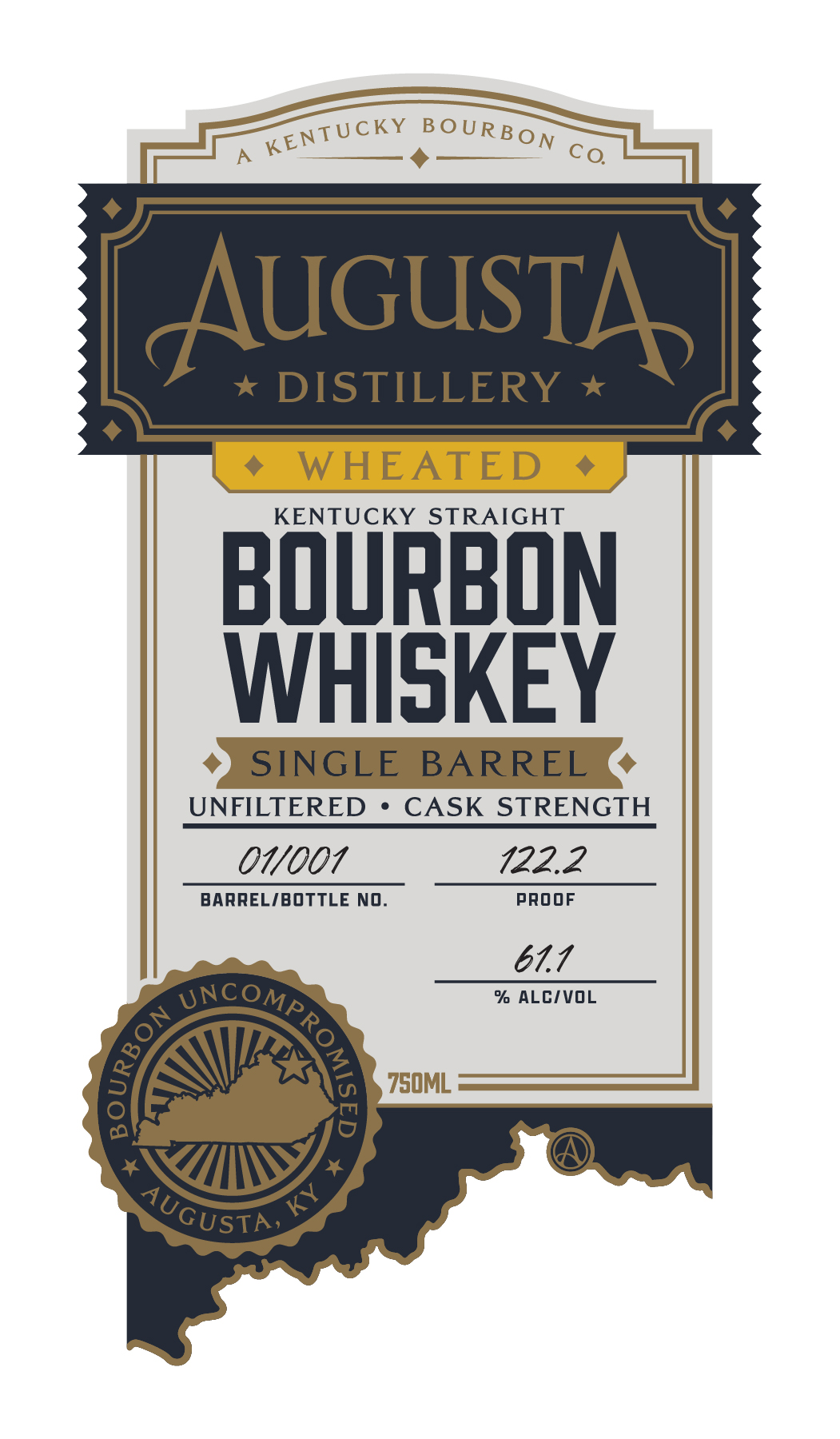 TABC label artwork for Augusta Distillery Wheated Single Barrel