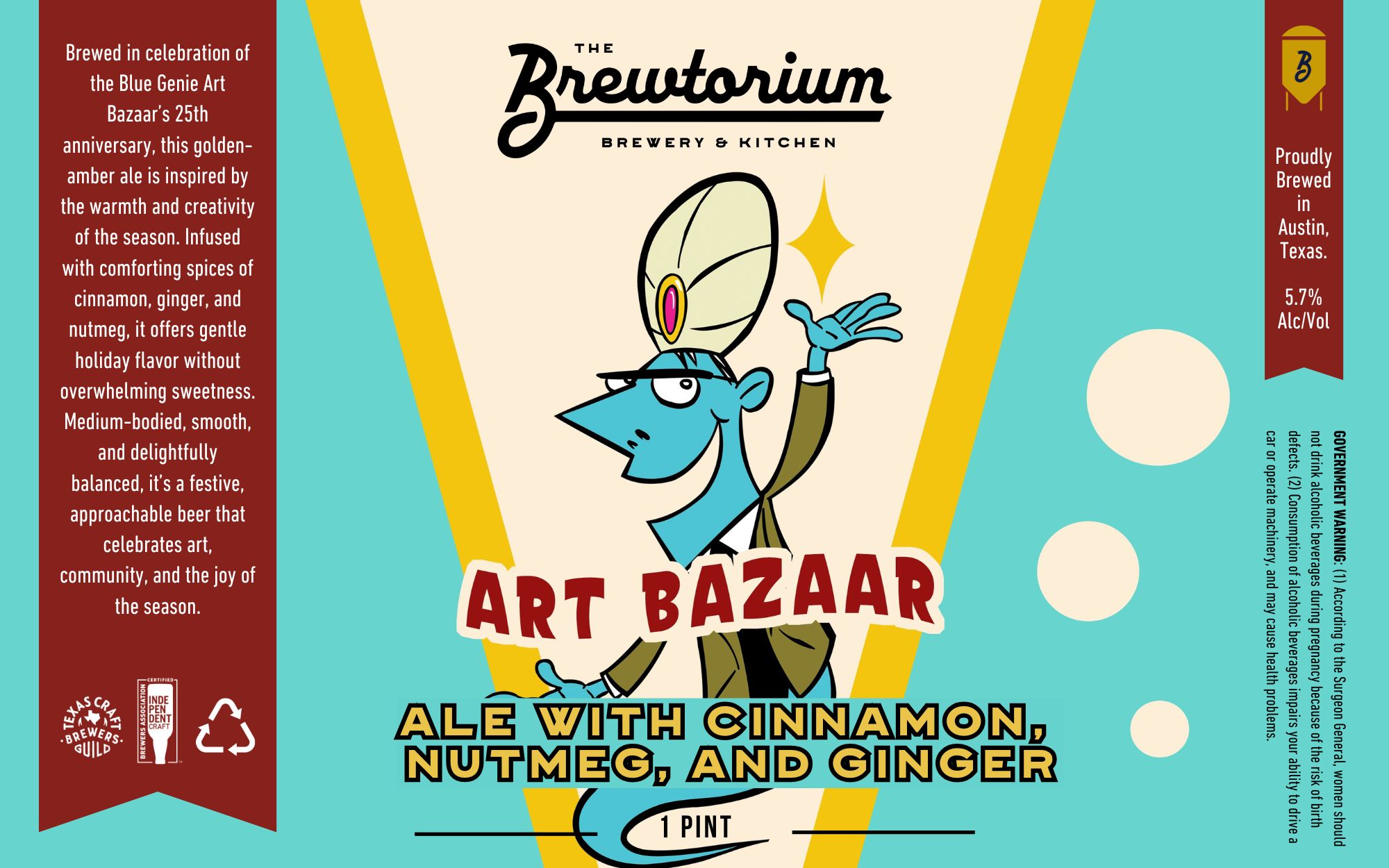 TABC label artwork for Art Bazaar Ale