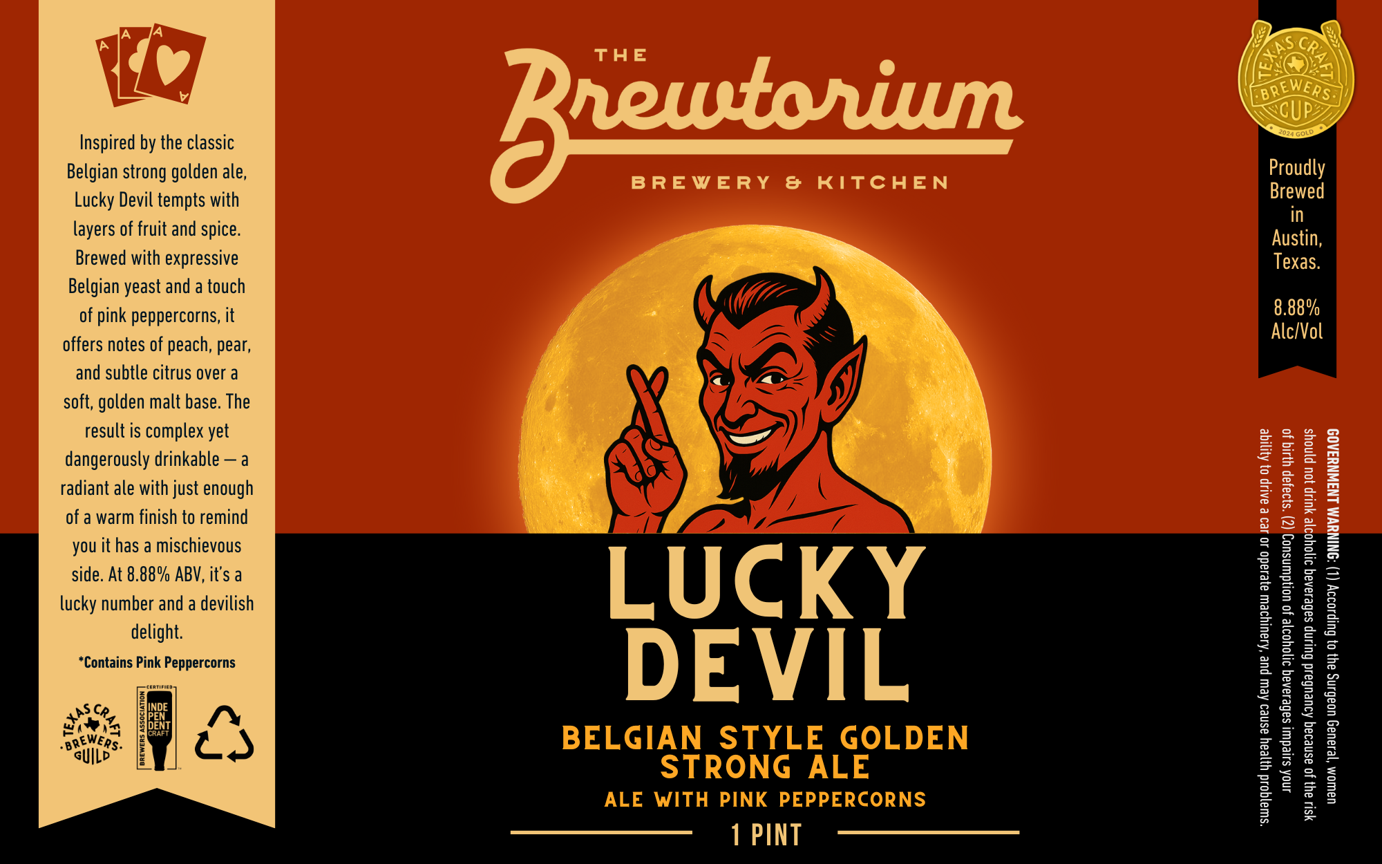 TABC label artwork for Lucky Devil