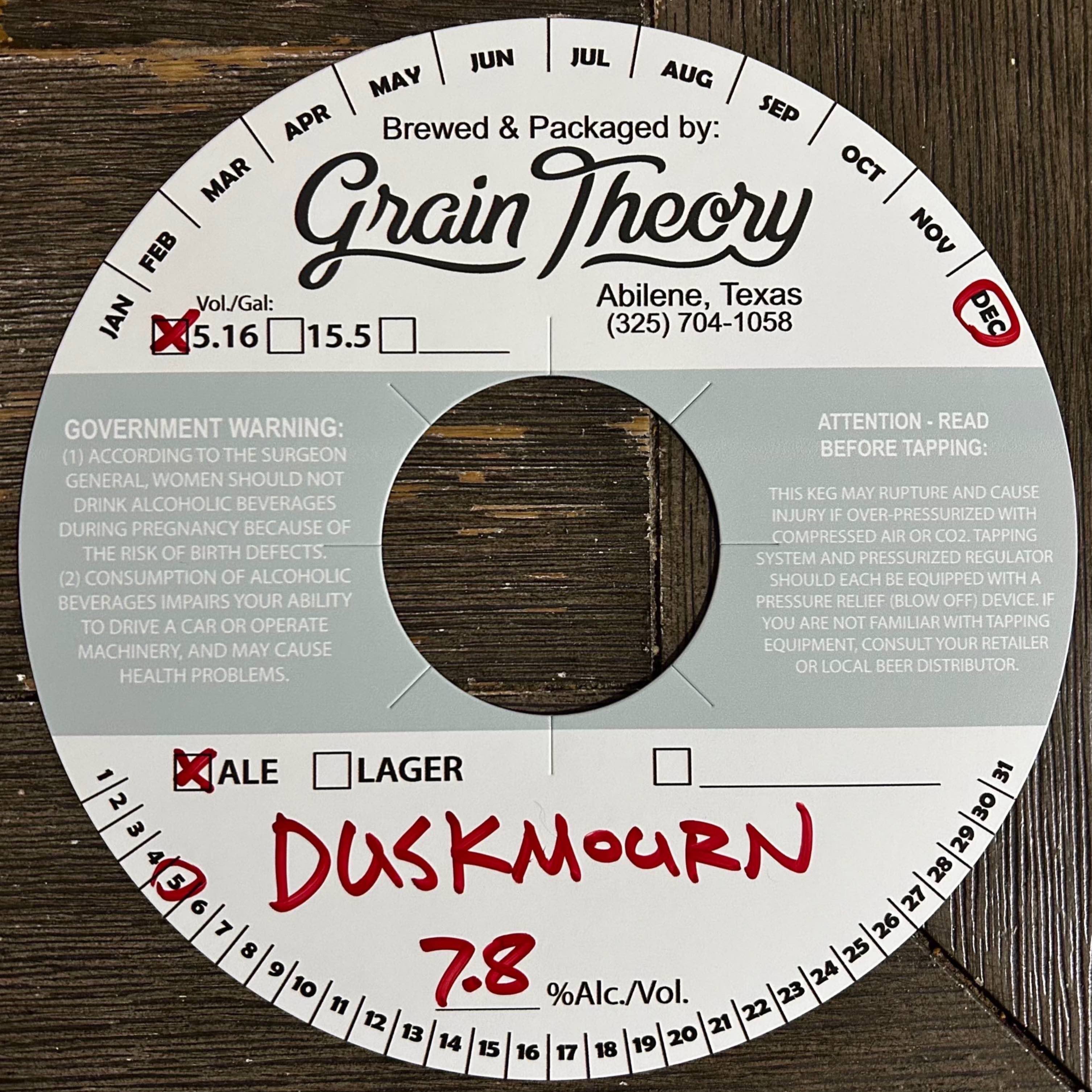 TABC label artwork for DUSKMOURN