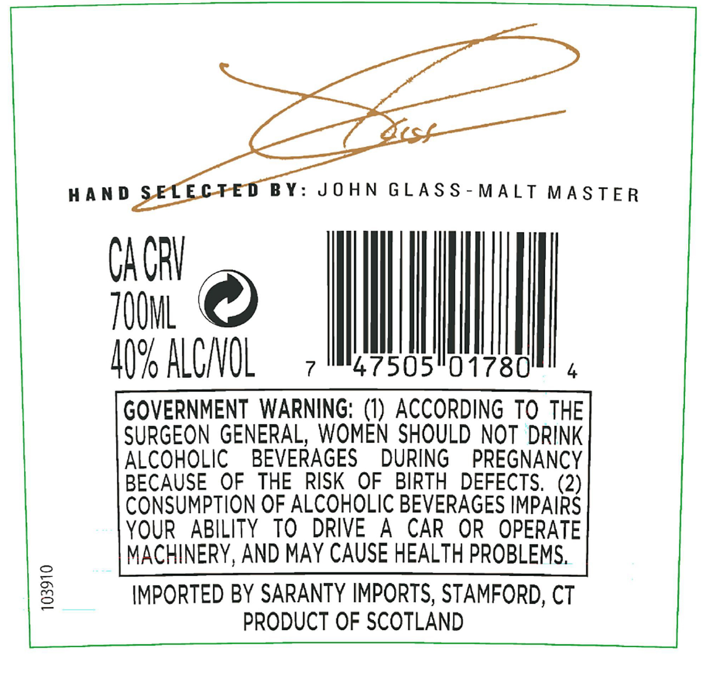 TABC label artwork for 1933 Macleod’s 21Yr Sherry Cask SM