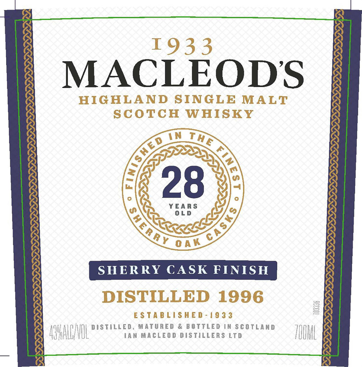 TABC label artwork for 1933 Macleod’s 28Yr Sherry Cask SM