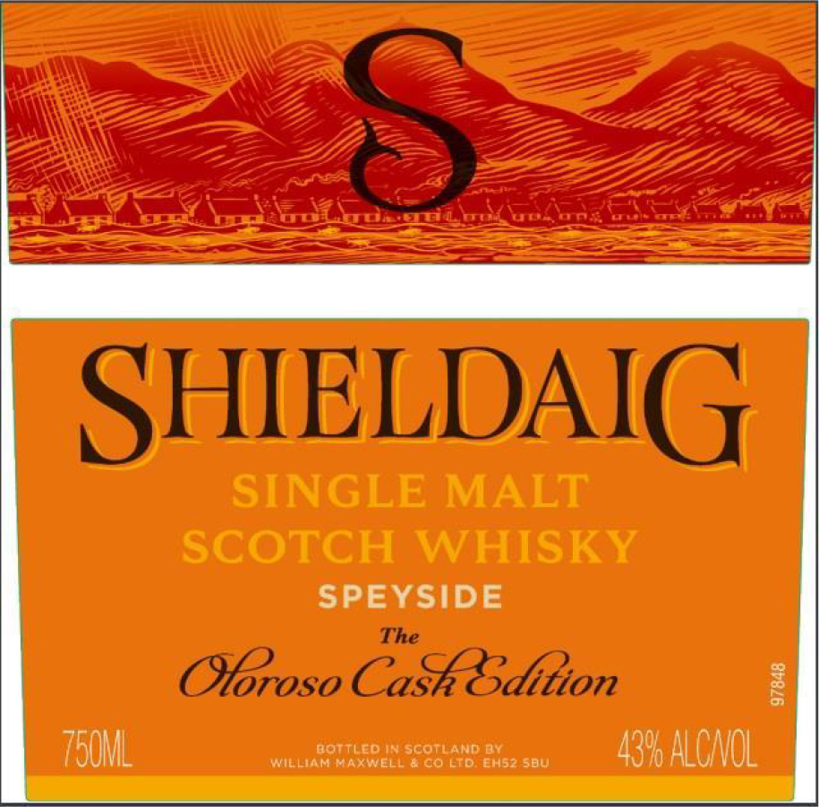 TABC label artwork for Shieldaig Oloroso Cask Finish