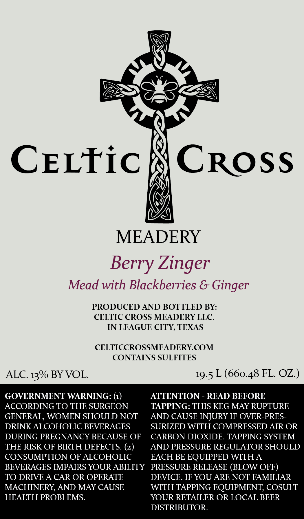 TABC label artwork for CELTIC CROSS MEADERY BERRY ZINGER