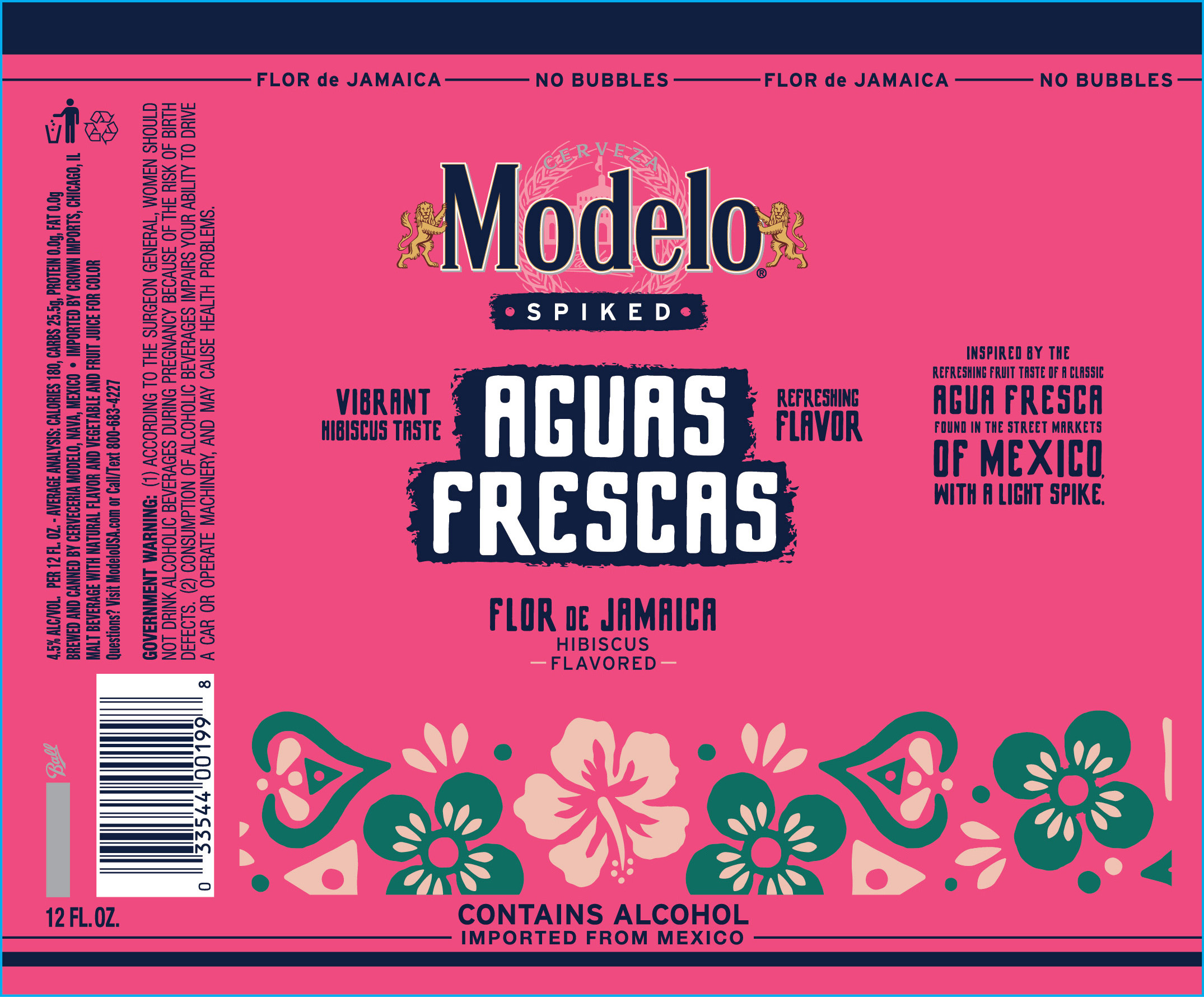 TABC label artwork for Modelo Spiked Aguas Frescas Flor De Jamaica