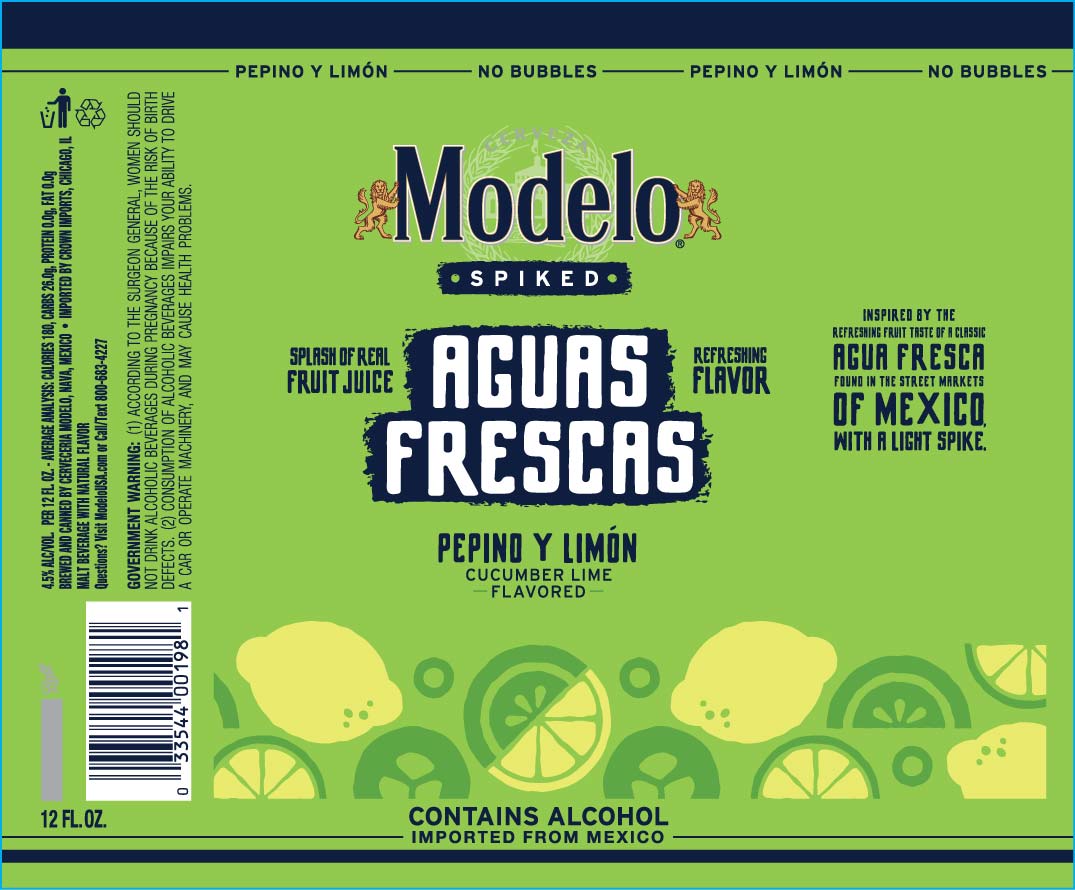 TABC label artwork for Modelo Spiked Aguas Frescas Pepino Y Limon