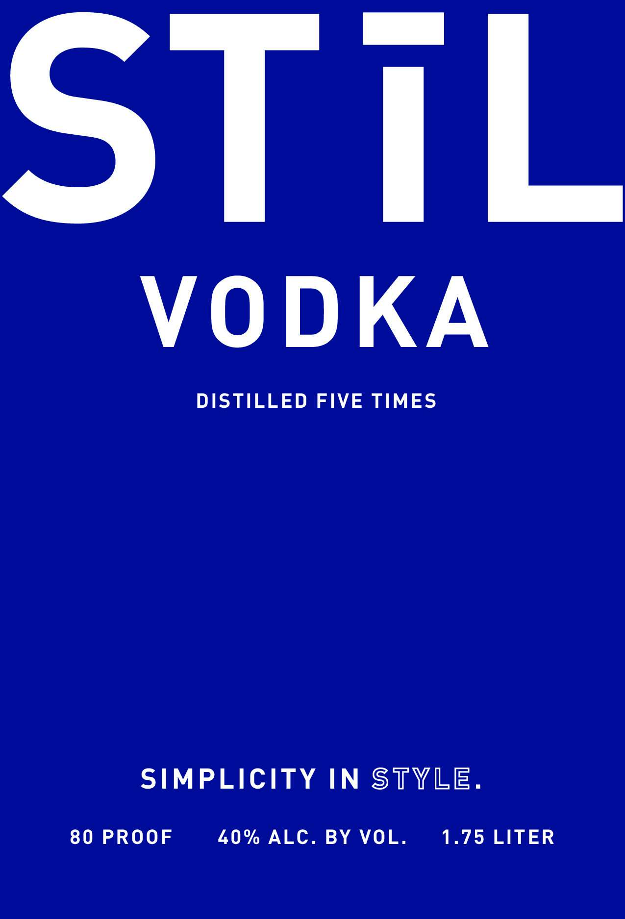 TABC label artwork for Stil Vodka