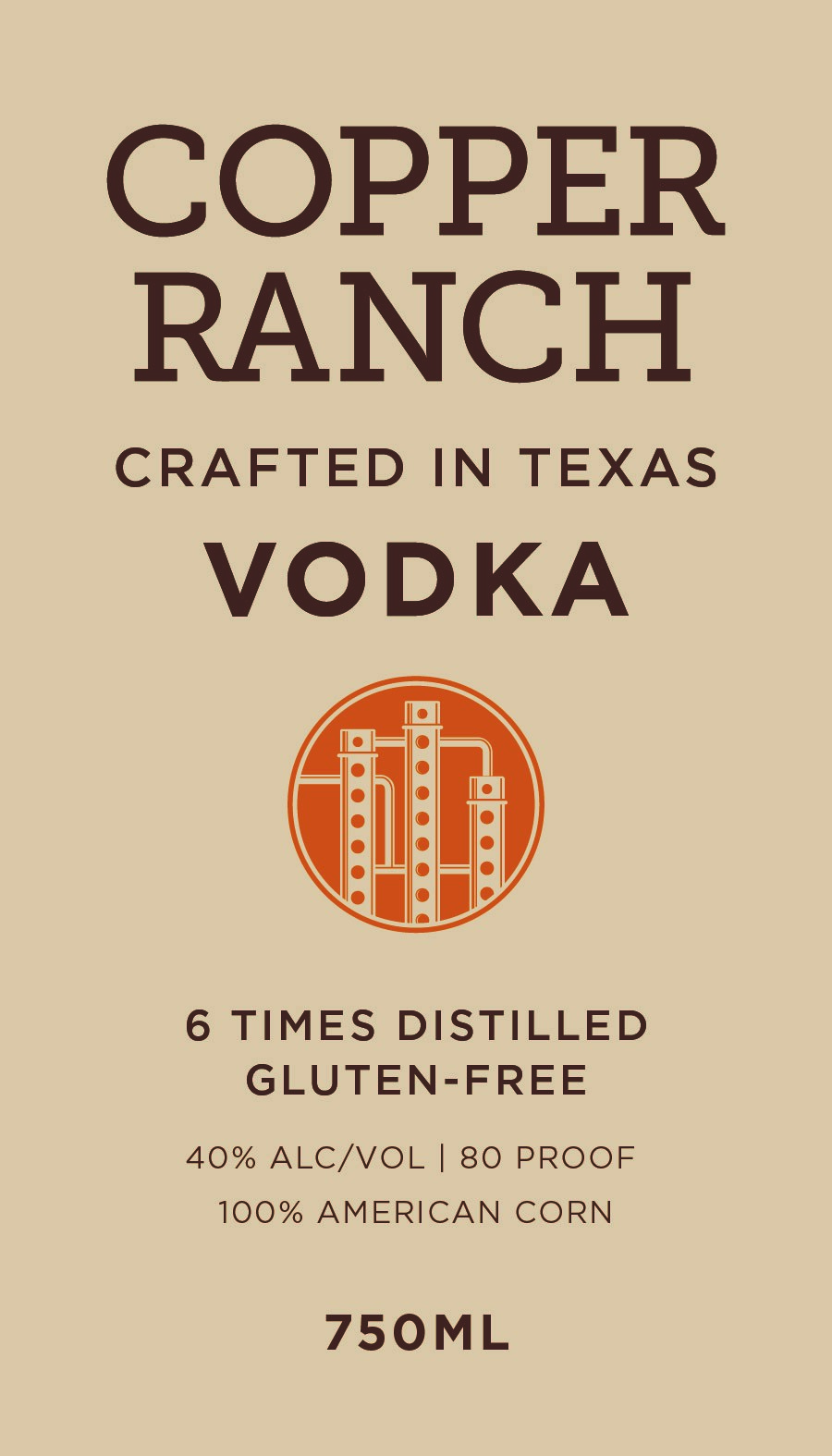 TABC label artwork for Copper Ranch Vodka