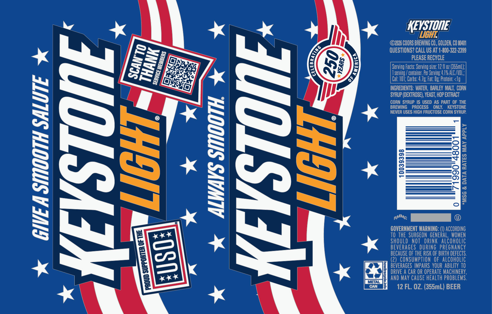 TABC label artwork for Keystone Light (Summer 2026 promo)