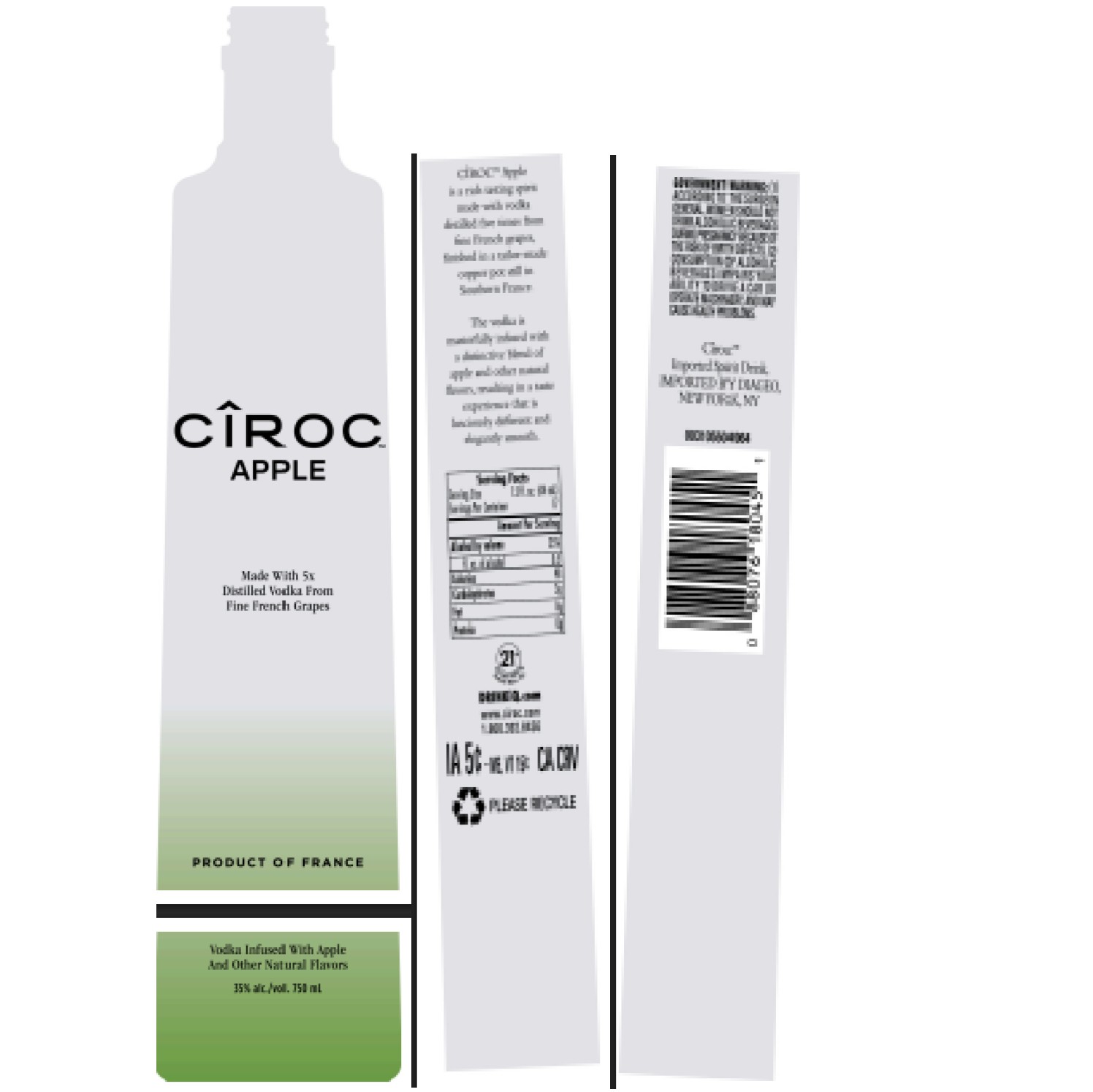 TABC label artwork for CIROC Apple