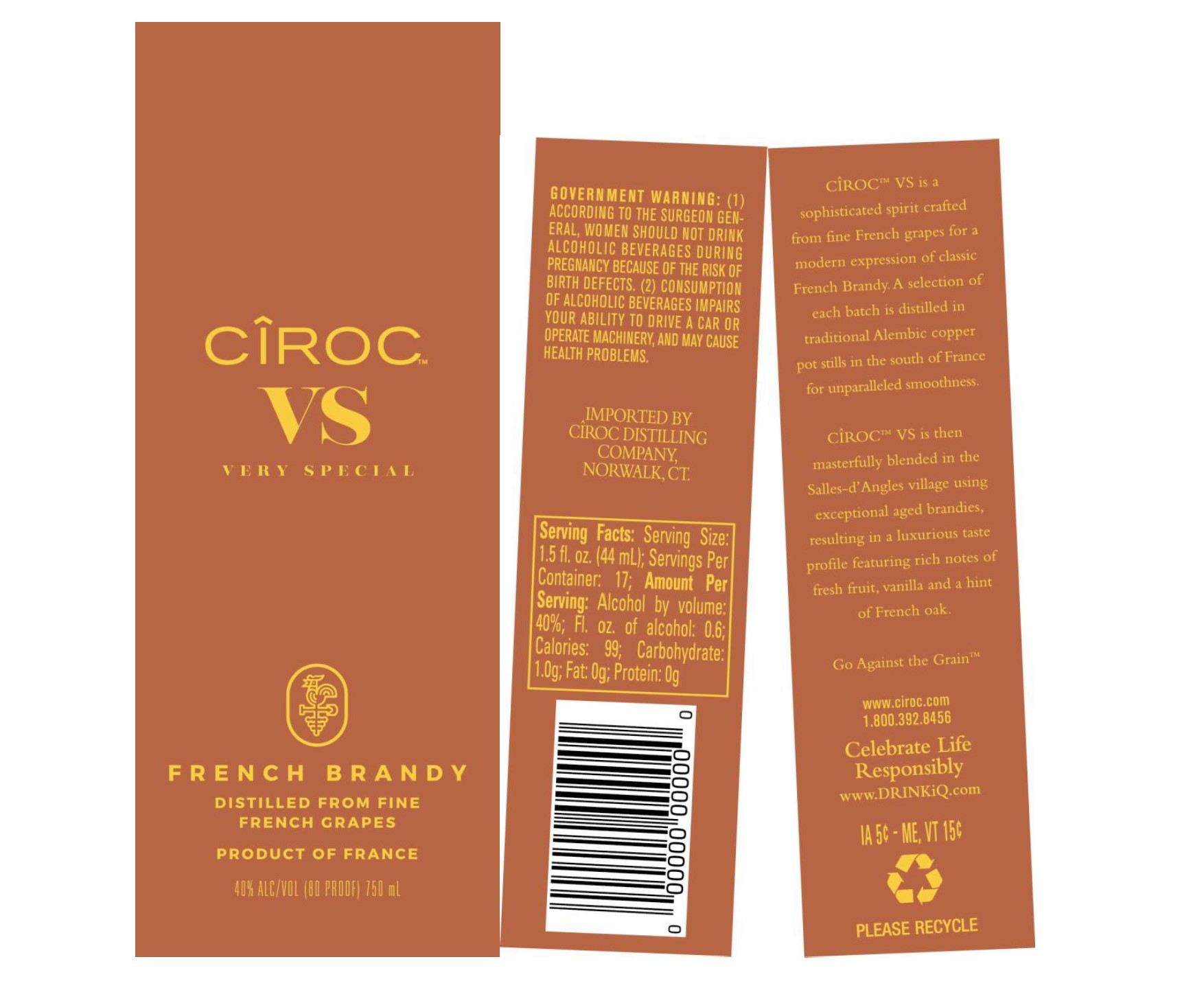 TABC label artwork for CIROC VS