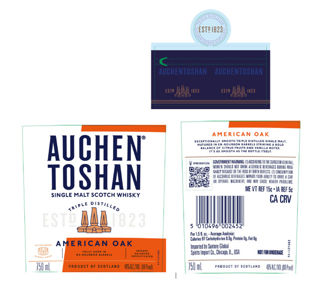 TABC label artwork for Auchentoshan American Oak SMSW