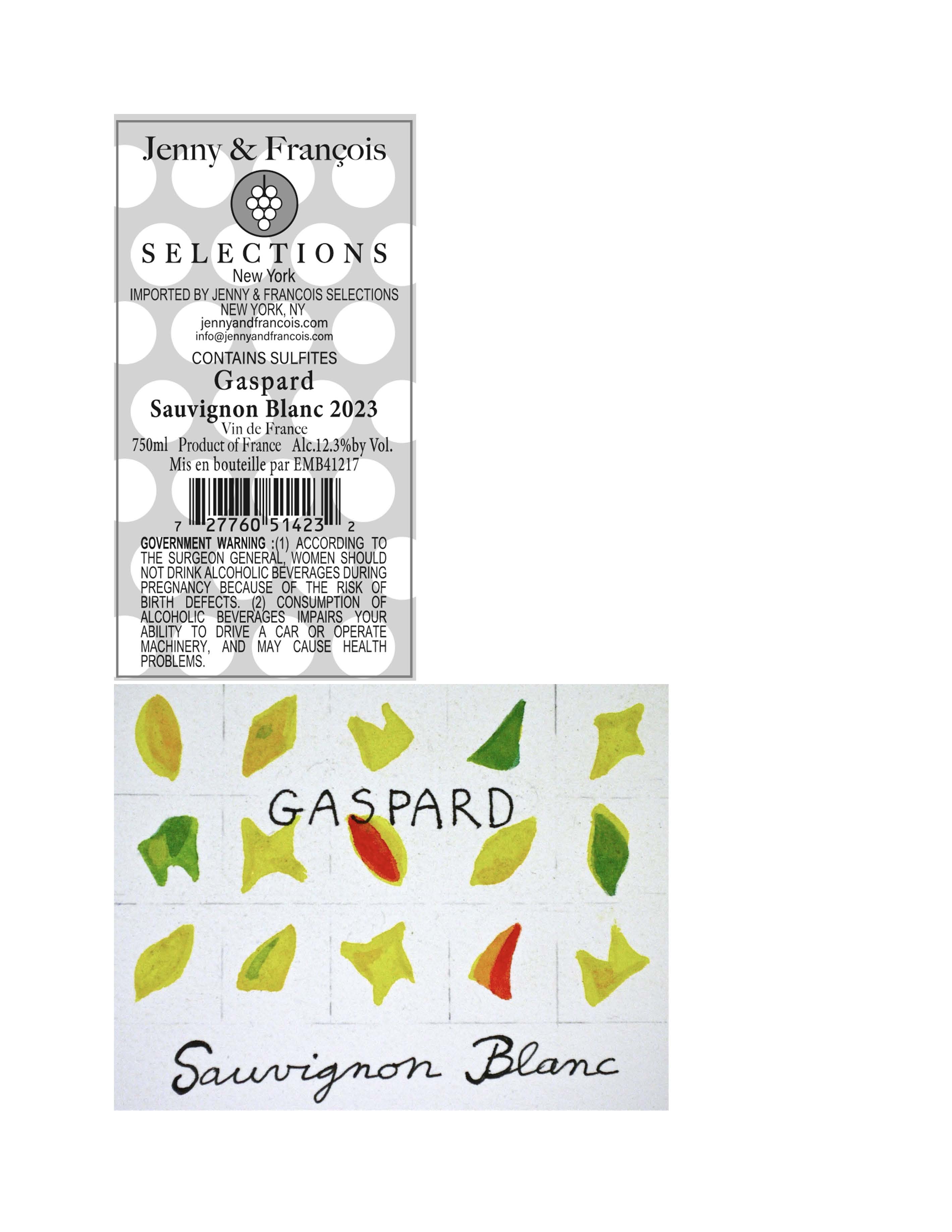 TABC label artwork for Gaspard, Sauvignon Blanc