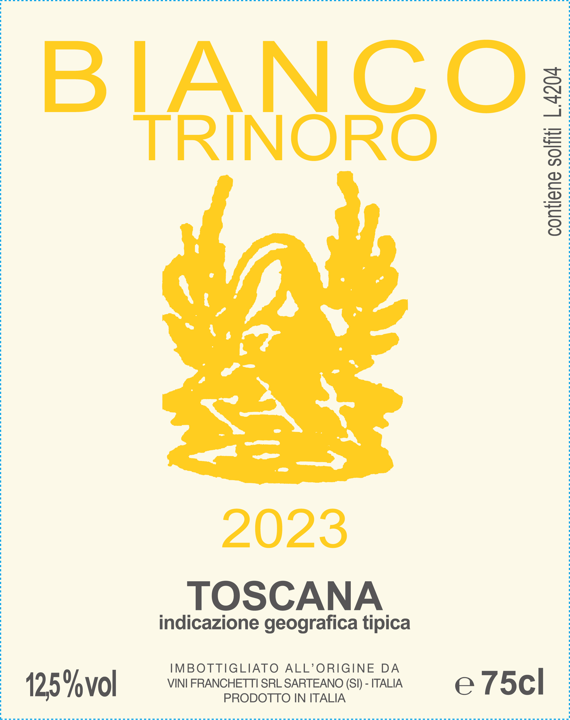 TABC label artwork for Trinoro Bianco