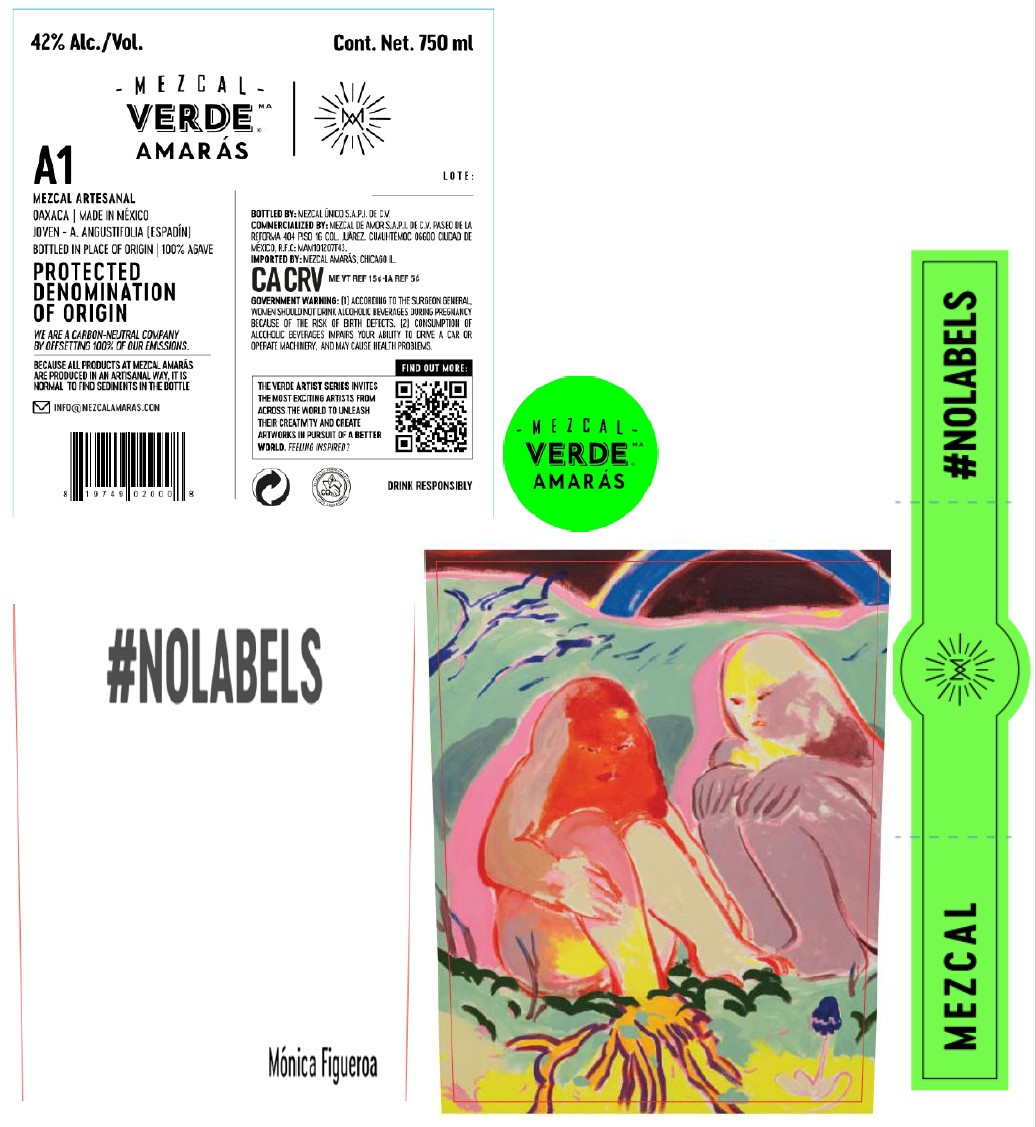 TABC label artwork for Verde Amaras Mezcal (Monica Figueroa Label)