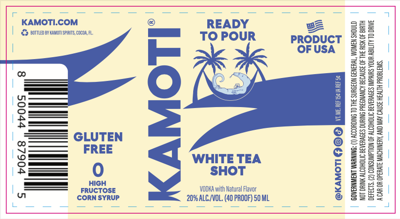 TABC label artwork for Kamoti White Tea Shot