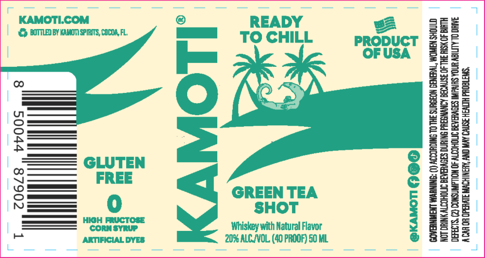 TABC label artwork for Kamoti Green Tea Shot