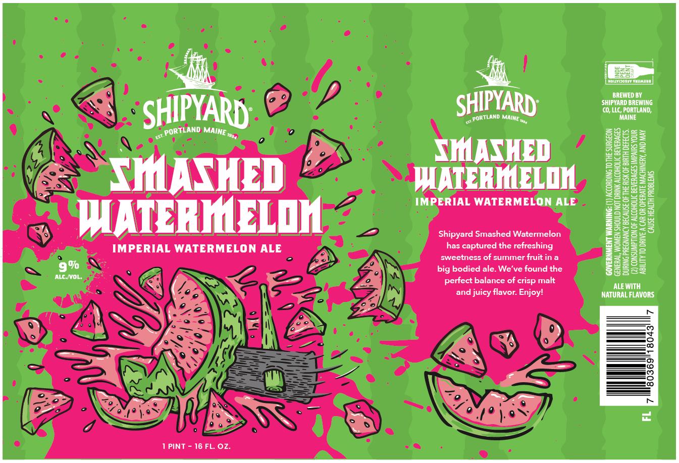 TABC label artwork for Shipyard Smashed Watermelon Ale