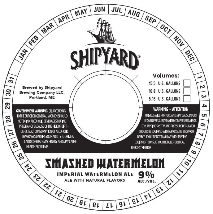 TABC label artwork for Shipyard Smashed Watermelon Ale