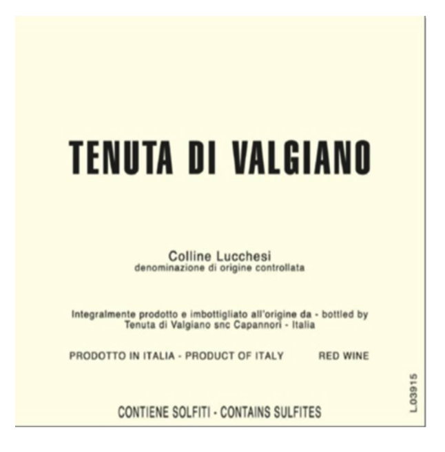 TABC label artwork for TENUTA DI VALGIANO, COLLINE LUCCHESI