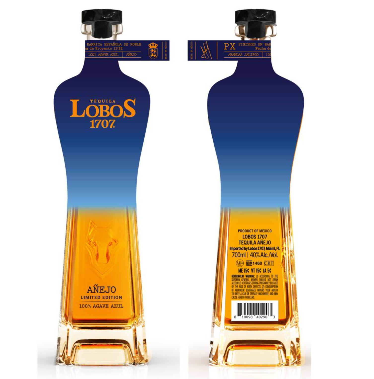 TABC label artwork for LOBOS 1707 Anejo