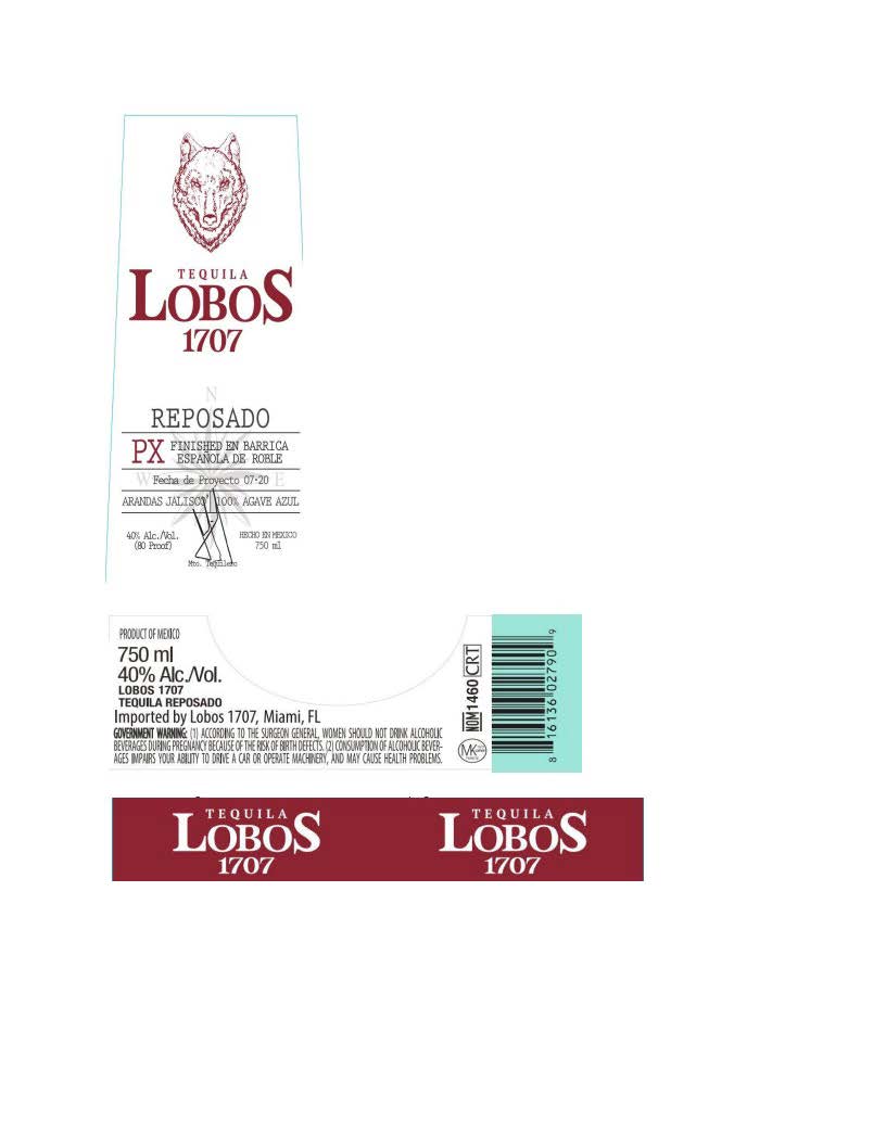 TABC label artwork for LOBOS 1707 Reposado