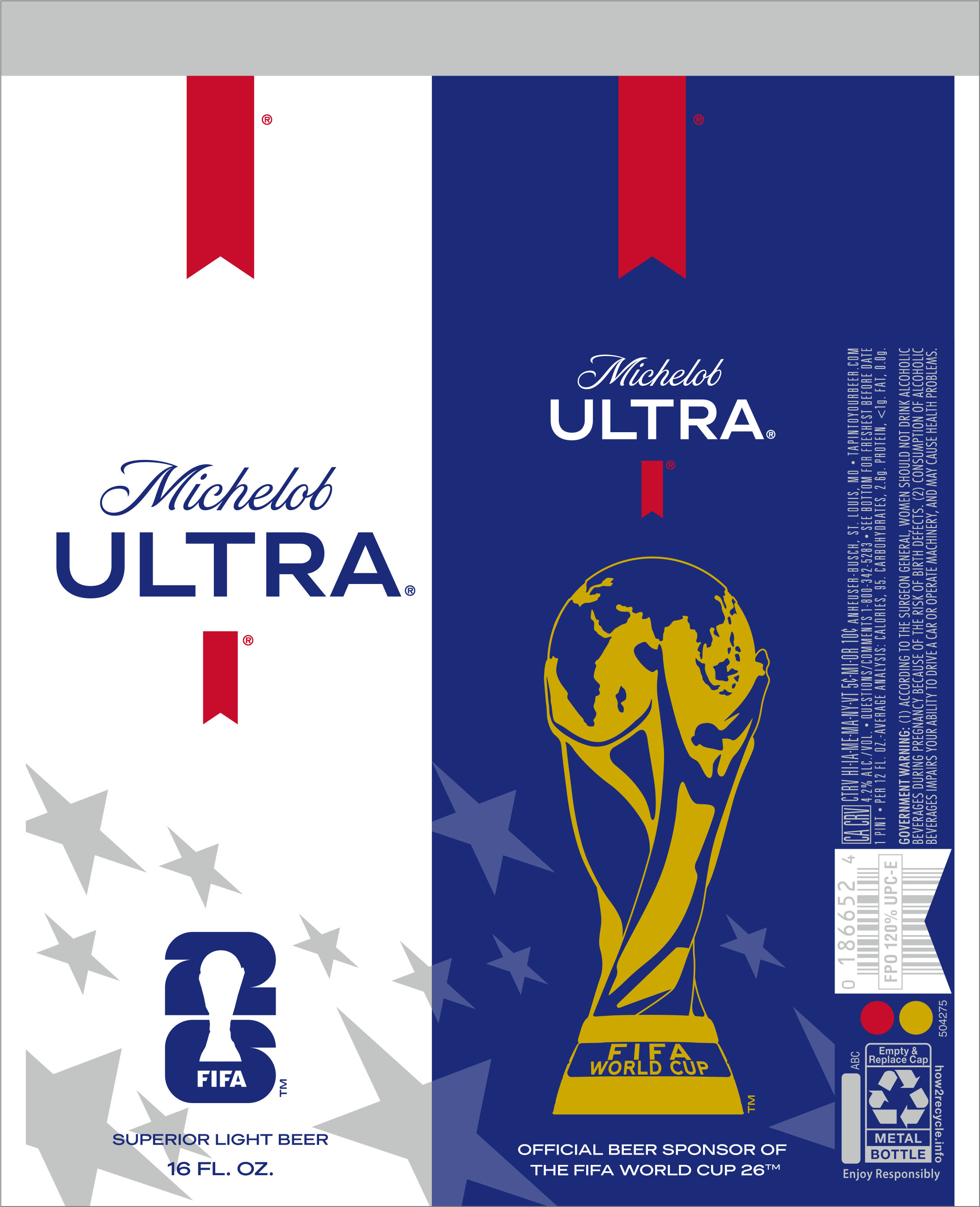 TABC label artwork for MICHELOB ULTRA 2026 FIFA WORLD CUP 16 OZ. ALUM. BTL
