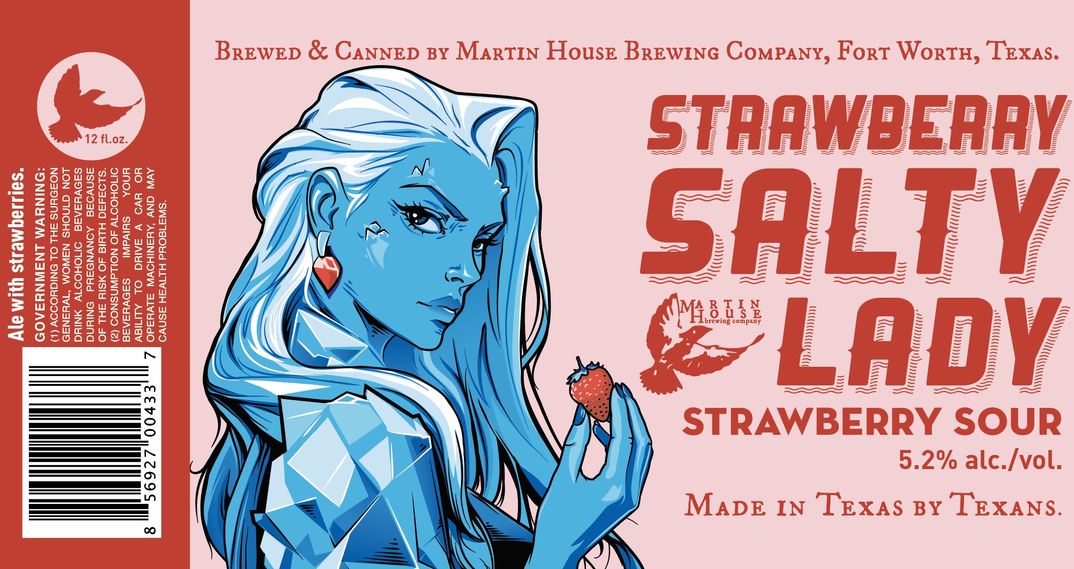 TABC label artwork for Strawberry Salty Lady Can