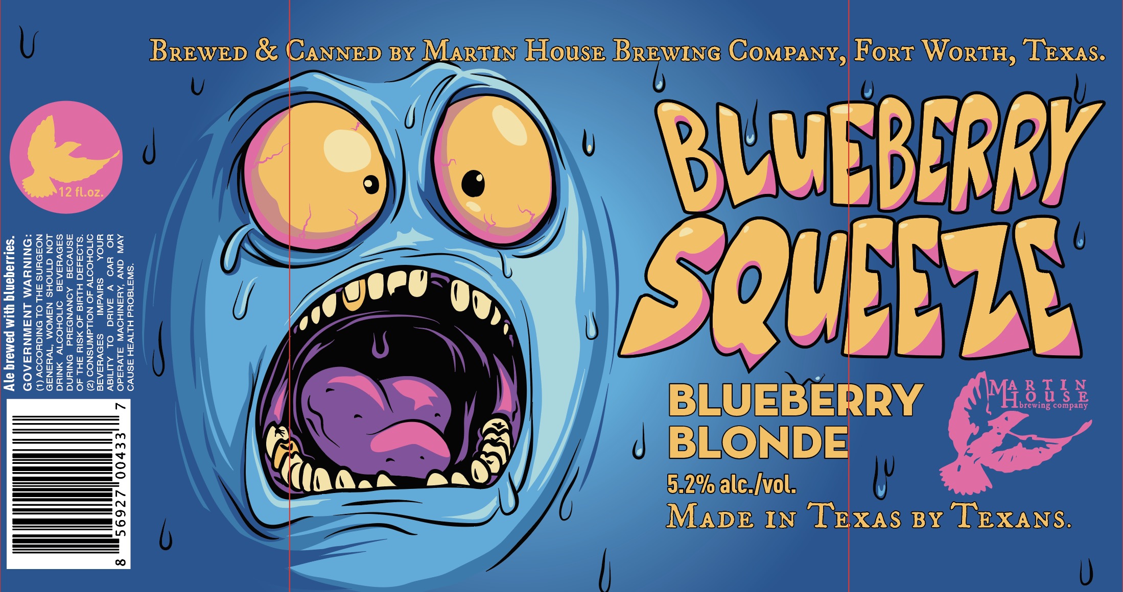 TABC label artwork for Blueberry Squeeze Can