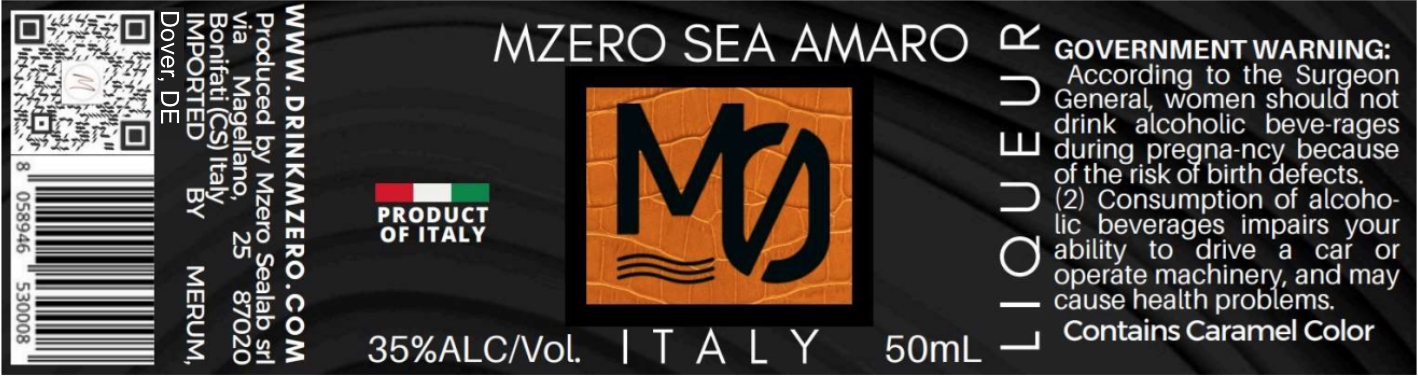 TABC label artwork for MZero Amaro 5cl