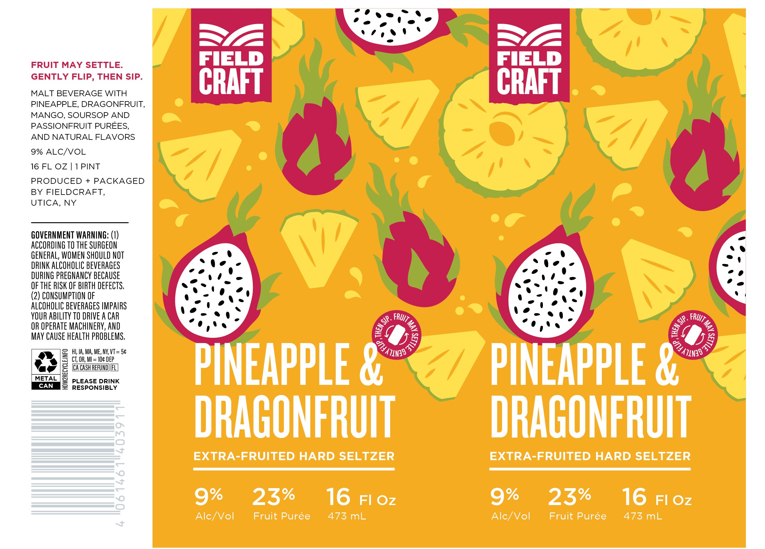 TABC label artwork for FieldCraft Pineapple & Dragonfruit