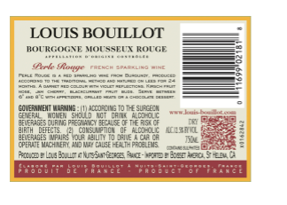 TABC label artwork for Louis Bouillot Mousseux Rouge